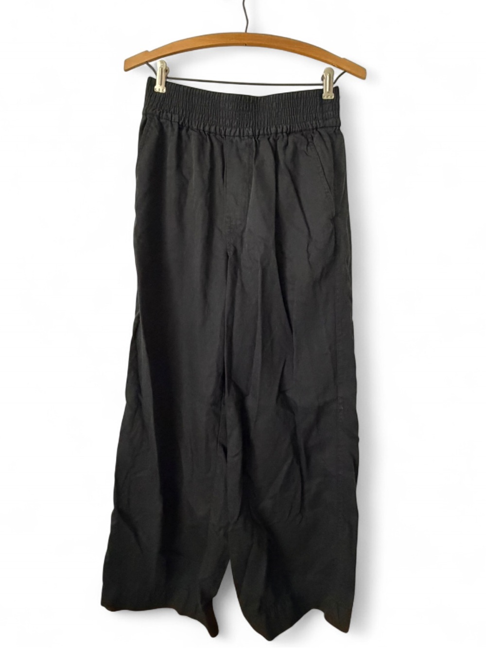 Madewell Drapeweave Carley Wide-Leg Pants Black Flowy Cotton Pants size XS - Picture 3 of 7